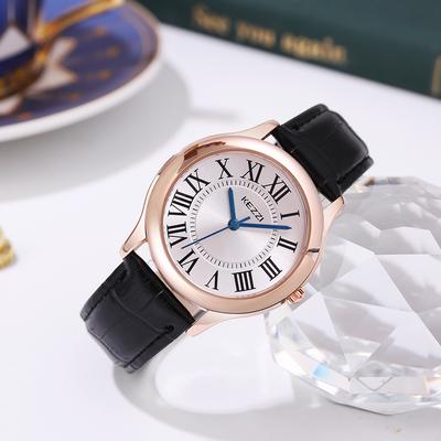 New Fashionable Student Small Round Watch Roman Numeral Trendy Belt Watch Simple Temperament Quartz Watch
