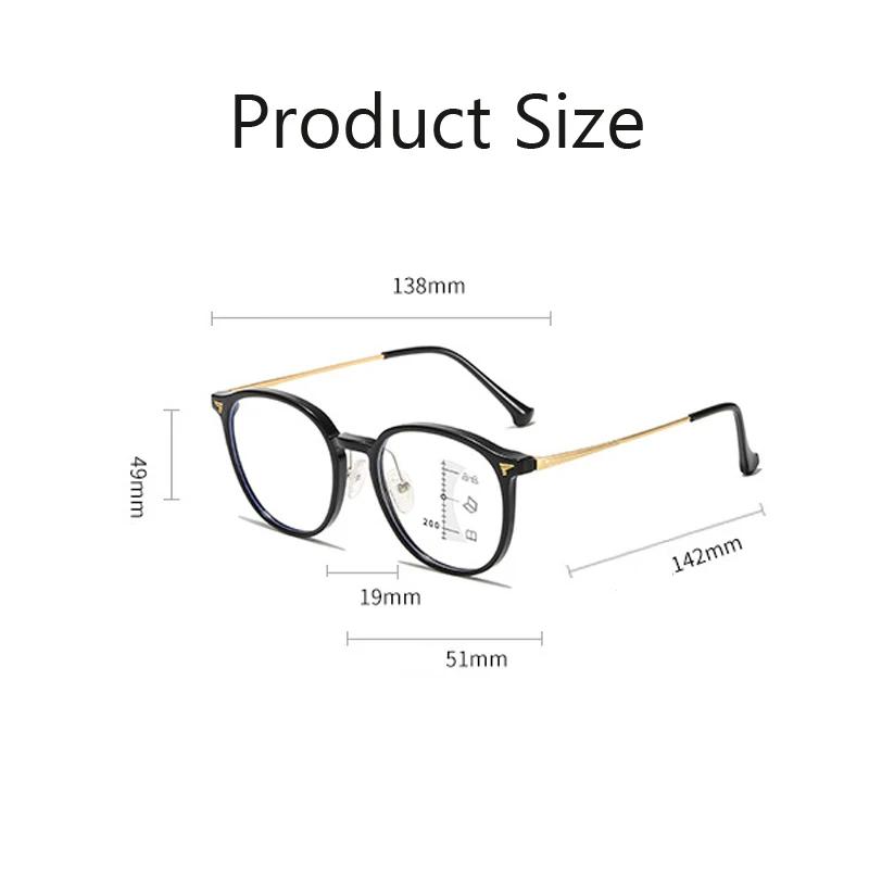 Fashion Round Frame Reading Glasses Men Women Blue Light Blocking Progressive Multifocal Glasses Retro Far Sight Eyeglasses