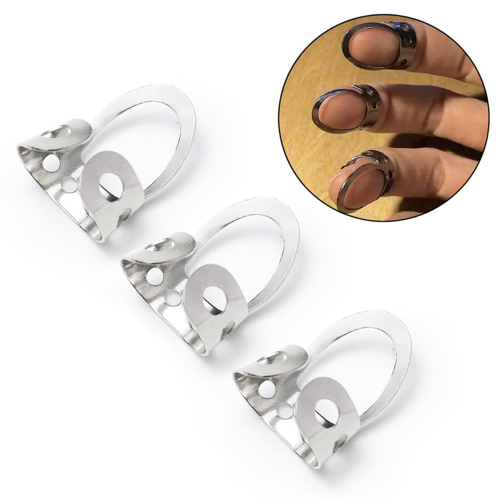 Pack of 8 Banjo Guitar Metal Index Pick Adjustable Finger Pick - Hollow Out