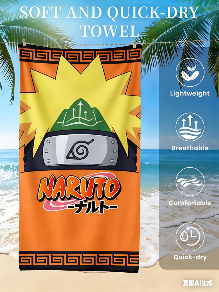 Naruto Beach Towel, Anime Fan Favorite Character Print Quick-Dry Towel for Beach, Pool, Vacation and Anime Enthusiasts