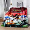 Fashion S-Sonic Cartoon Game Flannel Blanket Soft Warm Throw Blanket for Bedroom Living Room Bed Travel Camping Picnic Kid Gift