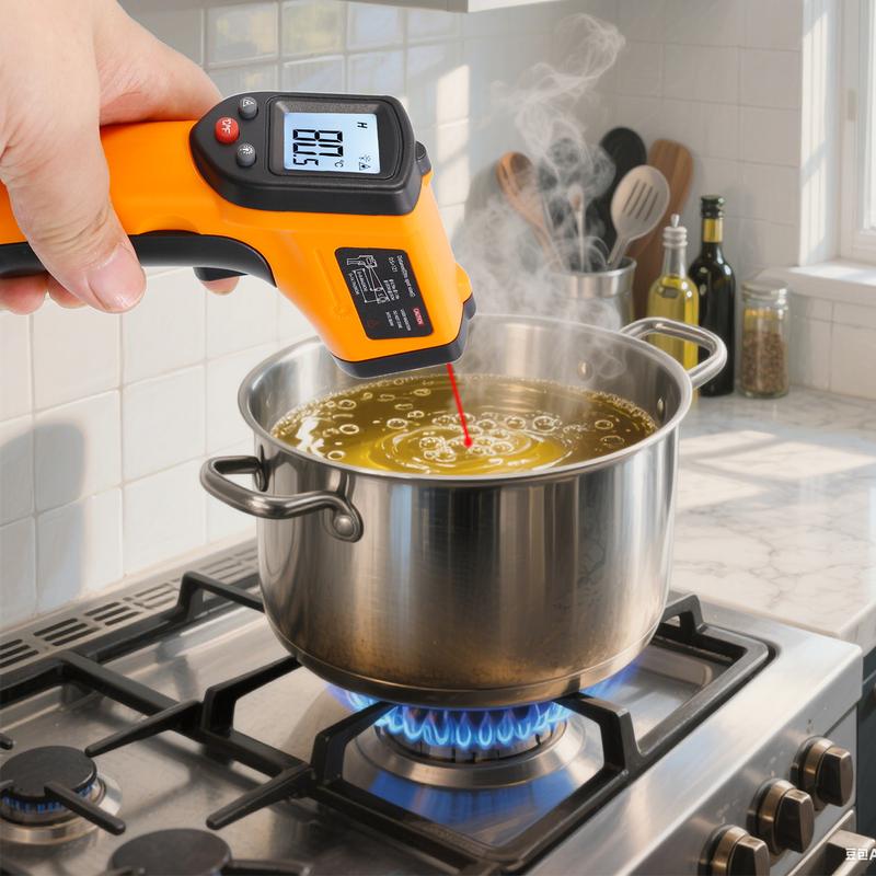 Infrared Thermometer Industrial High-Precision Temperature Gun Electronic Water and Oil Temperature Meter for Kitchen and Baking
