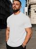 Solid Color Round Neck Pure Cotton Casual Sports Short Sleeve Top