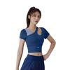 Juyitang Off-Shoulder Peach Yoga Top with Chest Pad for Women