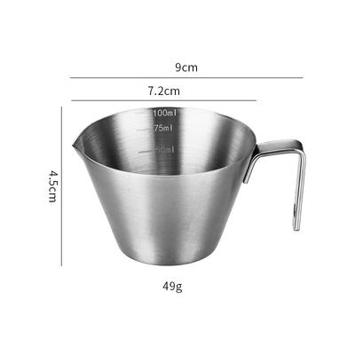 100ml Stainless Steel Measuring Cup Espresso Cups Small Coffee Milk Pitcher Jug Barista Espresso Shot Cup Measure Kitchen Tools