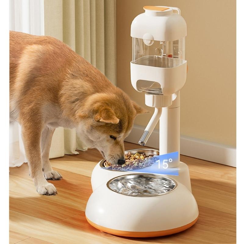 Large Dog Bowl 2 in 1 Pet Feeders Water Feeder Adjustable Height Feeder Waterer Food Container Bowl