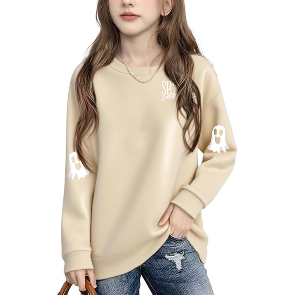 Boys Girls Child Fashion Daily Versatile Casual Crewneck Sweatshirts Daily Long Sleeve Patchwork Top Sweatshirts