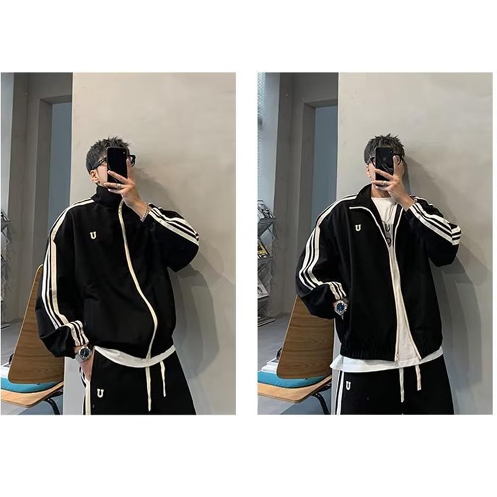 ZANBANG Tracksuit Outdoor Casual Loose Long Oversized OO81 Men's Set, Sportswear, Wear, Couples' Two-Piece Hoodie, Fit, Cool, Soft, Hooded, Sleeves,