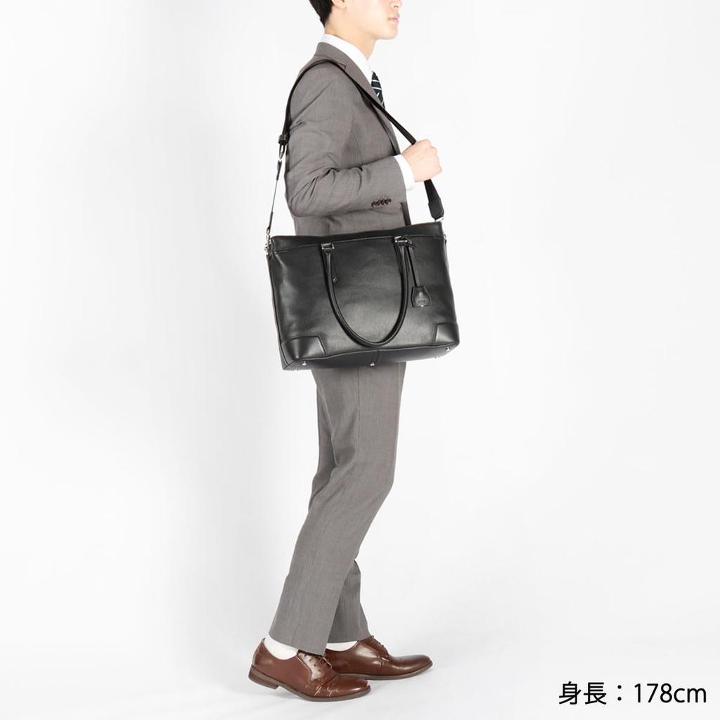 Sonne 2-Way Genuine Leather Tote Bag, Men's, Navy, SO-SOX026-NV