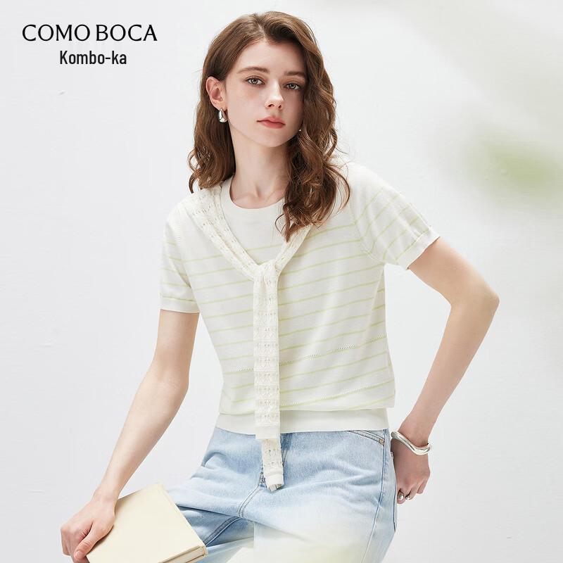 

Женская трикотажная футболка Kemengboka 2026 Весна-Лето, смесовая с шелком XL