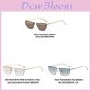 Uv400 Unisex Square Metal Sunglasses With Lenses For Fashion And Travel