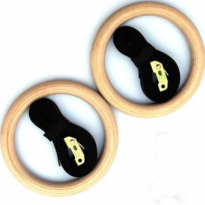 1 Paar Holz Turnringe Fitness Gymnastikringe Gymnastik Übung Crossfit Klimmzüge Muskel-Ups Gymnastikstudio Heimfitness Krafttraining