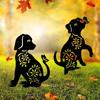 Metal Dog Sculpture, Iron Garden Art, Outdoor Yard Decor, Cute Pet Ornament, Lawn Stake, Home Gift for Dog Lovers