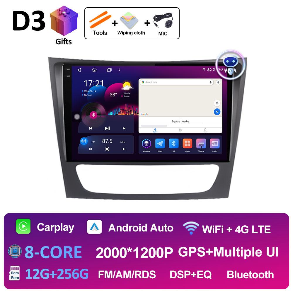 For Mercedes Benz E-class W211 2002 2003 2004 - 2008 GPS Navigation Wireless Carplay DSP Stereo Autoradio QLED IPS Screen WIFI