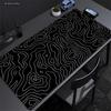Covoraș XXL pentru Birou Alb-Negru Strata Mousepad Lichid Mare Abstract Mouse Pad Gaming Deskmat Cu Margine Blocată Covor Antiderapant pentru Birou