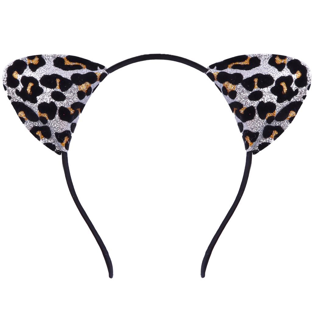 Party Delicate Glitter Cat Ear Headband Hair Band Hair Hoop for Women Girls for Party Celebration and Daily Wearing