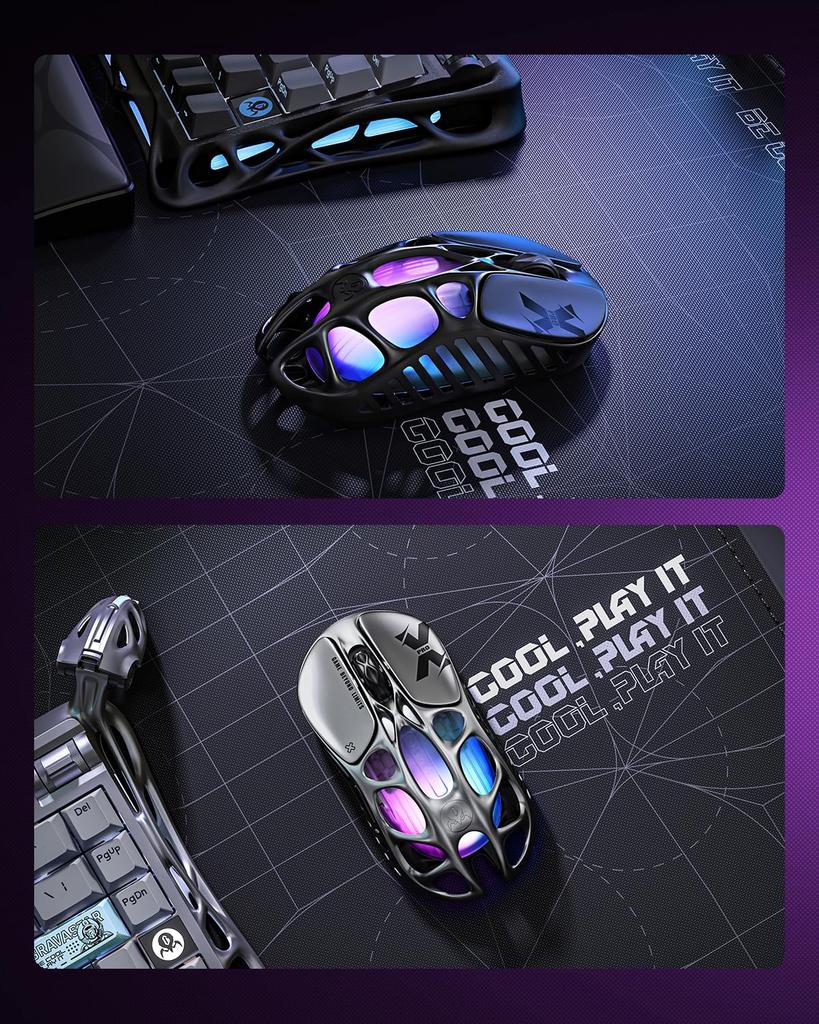 GravaStar Mercury X Pro Wireless Gaming Mouse, 8000Hz Dongle Included, Ultra-Lightweight At 49g, 8K Polling Rate, PAW3950 Sensor, 32000 DPI