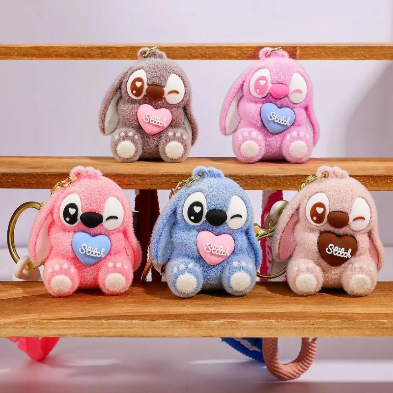 Disneystitch Newly Designed Plush Stitch Keychain Keyring Accessories Cute Backpack Pendant Valentine s Day Gift
