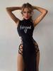 2024 Summer Sexy Tie-Up Tank Top High Slit Print Dress Collection