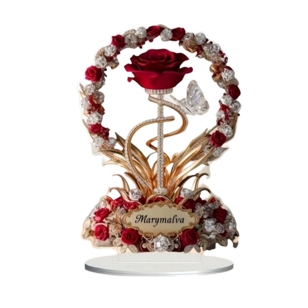 

2D Flat Mother s Day Ornaments Butterfly Crystal MOM Gifts Rose Flower Ornaments Mother s Day Rose