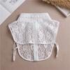 White Embroidery Fake Collar Women Shoulder Wraps Shawl Detachable Shirt Collar Lace False Collar Lapel Blouse Accessories