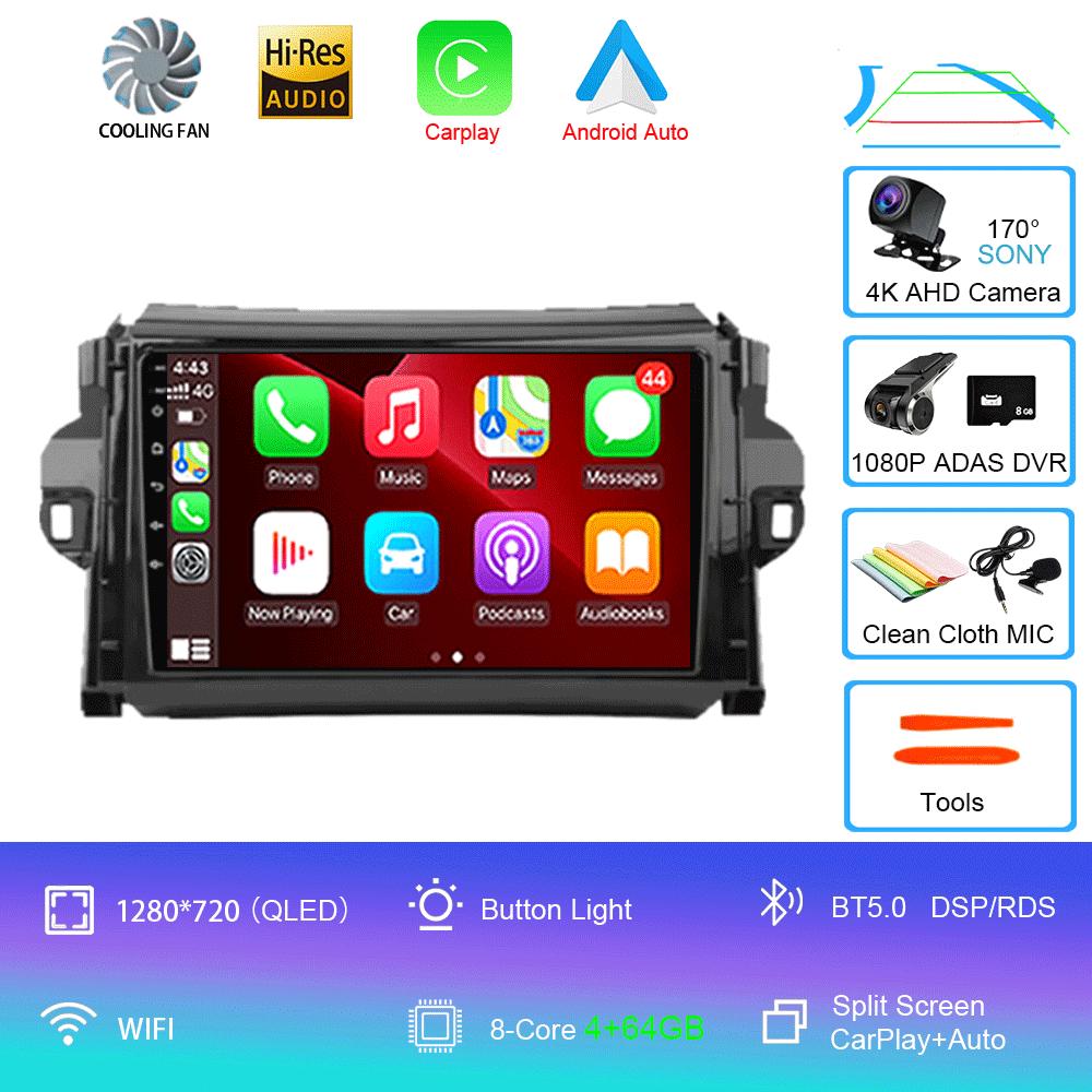 Android 14 For Toyota Fortuner 2 2015 2016 2017 2018 2019 2020 Car Radio Stereo Multimedia Navigation GPS Carplay 2 din Headunit