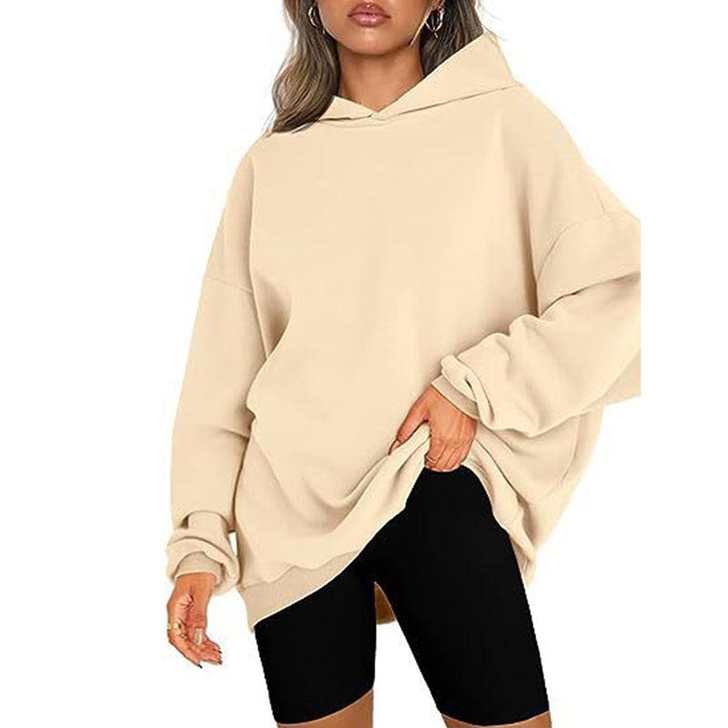 2026 Fall Winter New Loose Hoodies Pullovers Women Oversized Casual Solid Plus Velvet Sweatshirts Female Hoody Clothes