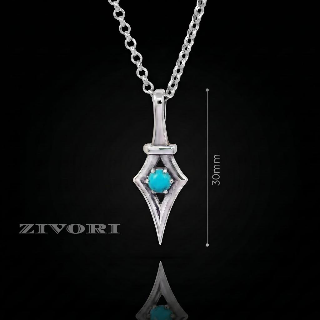 Ciondolo Onice Nero, Ciondolo da Uomo, Ciondolo in Argento Sterling 925, Ciondolo con Pietra Preziosa, Gioielli da Uomo, Regalo per Lui