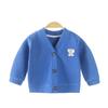Herren Damen Baby Jacke Baumwolle V-Ausschnitt Cartoon Stoffaufkleber Einreihiger Cardigan Unterteil