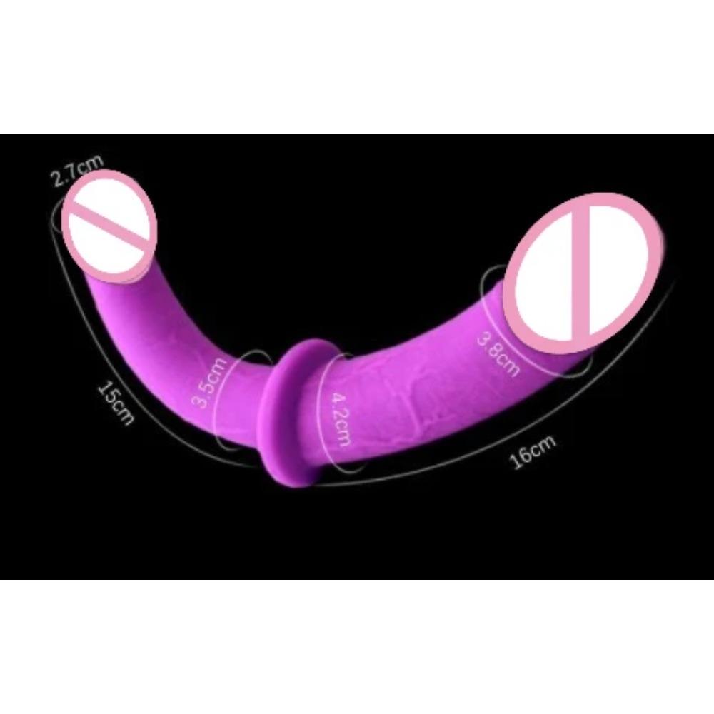 Strap On Double Dildo Clitoris Stimulator Anus Vagina Massage G Spot Dildo Penis Strapless Strapon Sex Toys for Lesbian Women