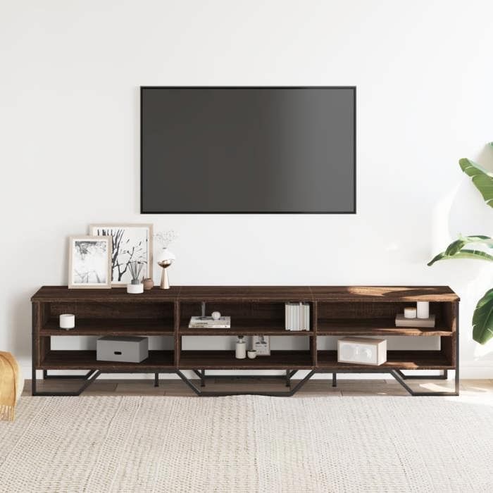 VidaXL TV Stand Brown Oak 180x34x41 Cm Engineered Wood, TV Stand, TV Buffet, Multimedia Cabinet, TV Bench, Furniture 848578