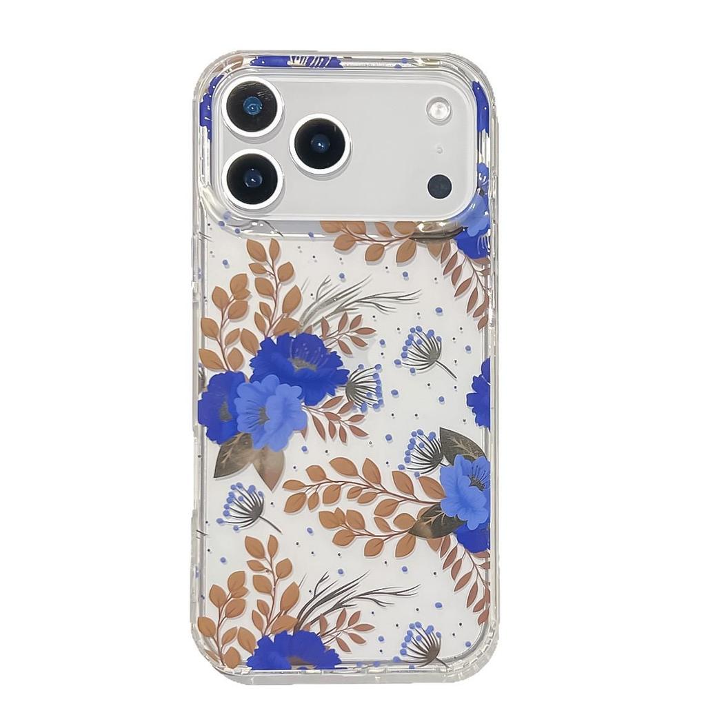 Capa de Telefone Floral Apple 17 ProMax – Design Estético de Cobertura Total para Proteção Dois em Um
