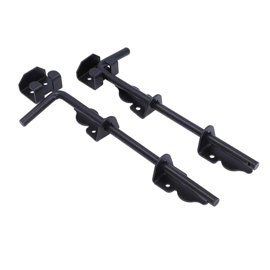 2pcs Gate Ground Latch 12 Inch Metal Heavy Duty Black Powder Coated Latch Gate Drop Rod for Single