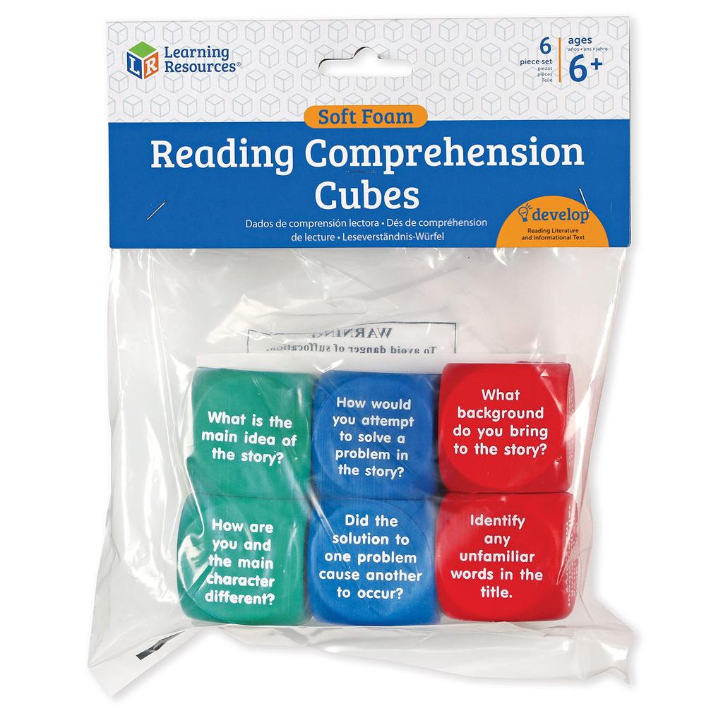 Learning Resources Sponge English Reading Comprehension Set of Authentic Dice, Improvement, 6, LER7022,