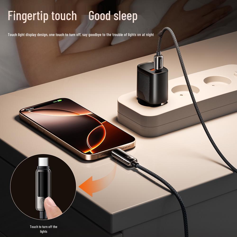 Twitch 100W Type-C Fast Charging Cable with Touch Display for Apple, Huawei & Android Laptops
