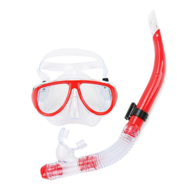 

Large vision mask, tempered glass diving goggles set. 2411-302 Two-piece set красный