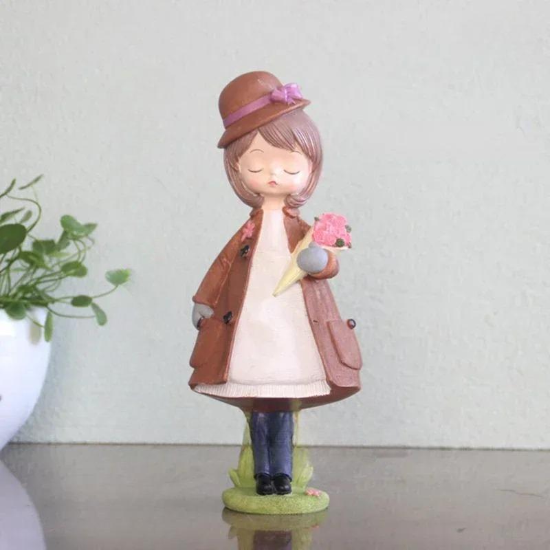 Resin Girl Home Decoration Birthday Housewarming New Wedding Room Decoration Angel Statue Desktop Office Decoration