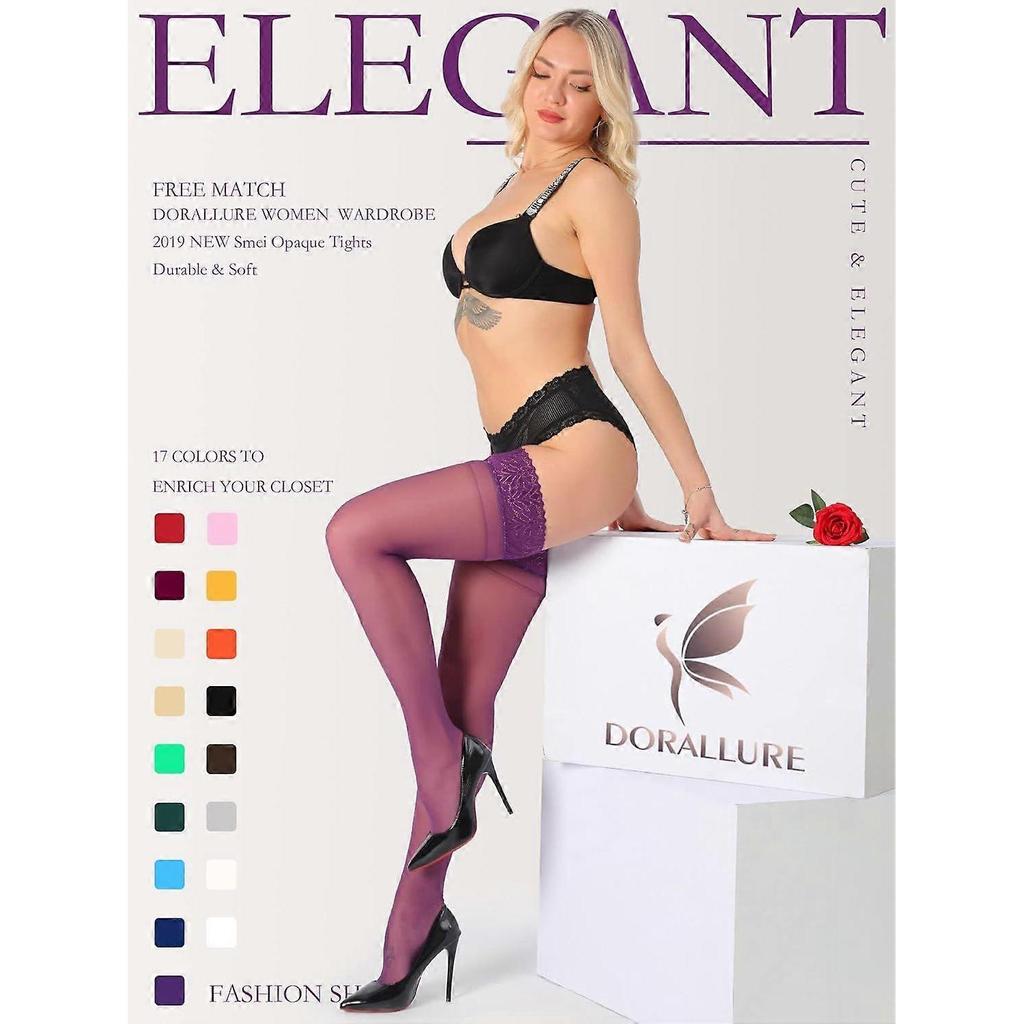 High quality brand new Thigh High Stockings Silicone Lace Top Stay Up Silky Semi Sheer Pa