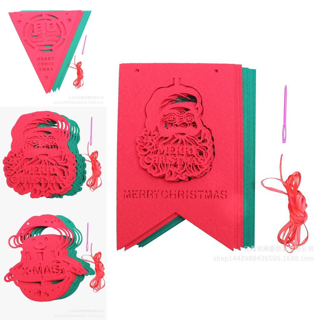 Cartoon Style Christmas Decorations Non-woven Fabric Banner For Festive Displays