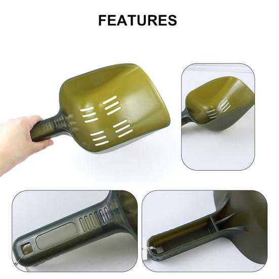 Fishing Bait Throwing Spoon with Drainage Holes Ergonomic Handle Portable Carp Fishing Lure Casting Shovel Scoop Tool Fishing Accessories