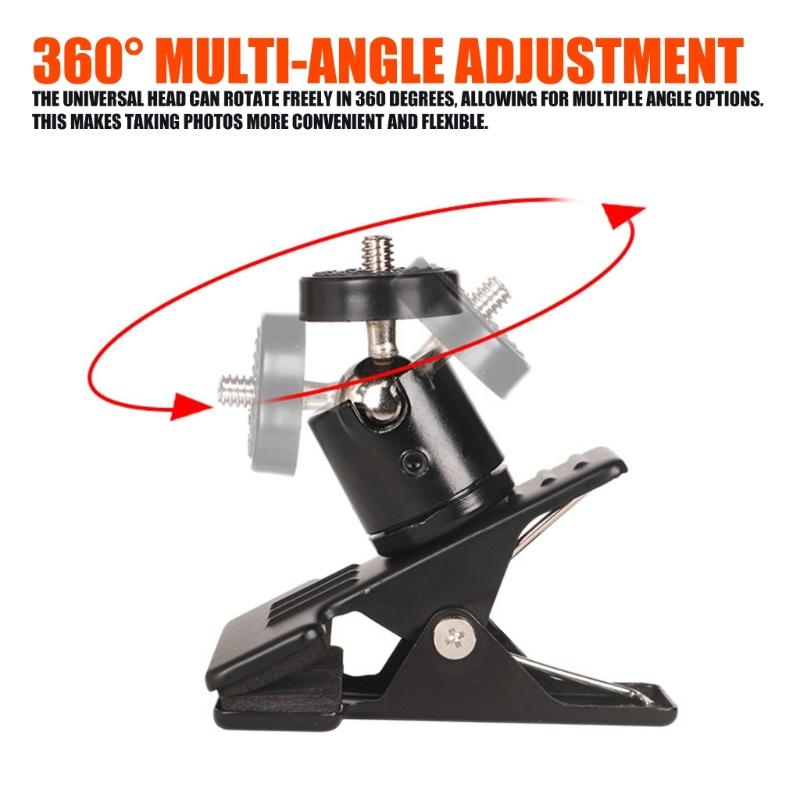 High Strength Adjustable Clamp Holder For Cameras Smartphones And Lights Featuring 360 Rotation And to 42mm Grip