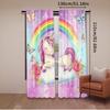 Set Of 2 Unicorn Curtain Rainbow Butterfly Suitable Living Room Bedroom Kitchen Bathroom For Great Made Polyester