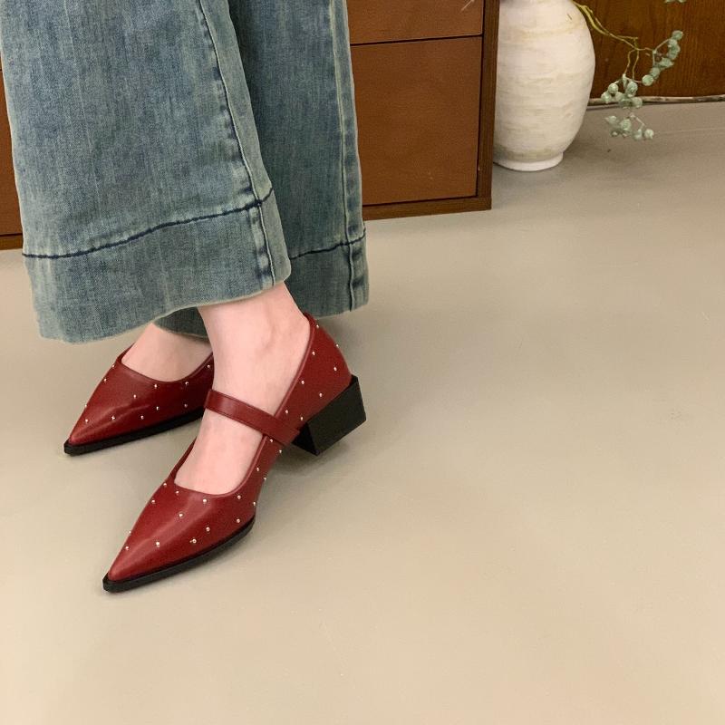 Mary Jane Women Shoes Pointed Toe High Heels Sandals Summer 2025 New  Dress Chunky Shoes Sexy Pumps Mujer Zapatos