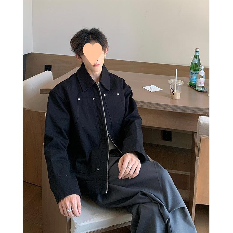 

Новая куртка куртка мужская заклепки весна и осень ретро свободный лацкан M