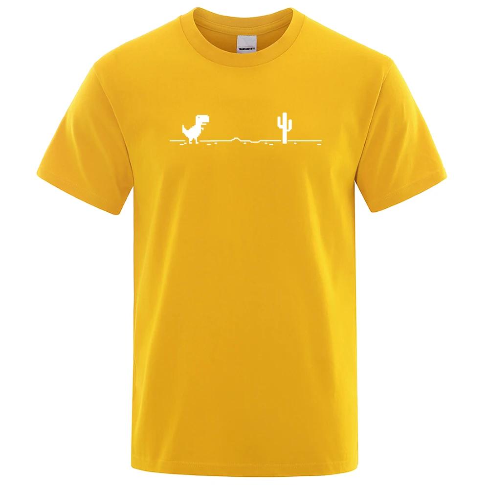 

Men s T-shirt Printed dinosaur cactus funny top Men s Summer cotton T-shirt Casual o Neck T-shirt Street wear basic top 4XL