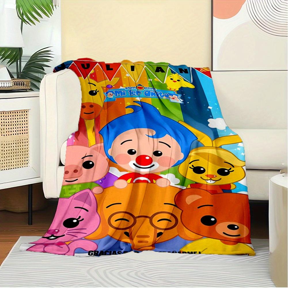 1pc Plim Plim Print Flannel Blanket -Suitable for All Seasons, Perfect for Home, Travel, or Camping - 061341