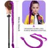36inch Braided Purple Hair Ponytail Wig Super Long Ponytail with Elastic Hair Band for Kids Party Cosplay Use Purple Wig