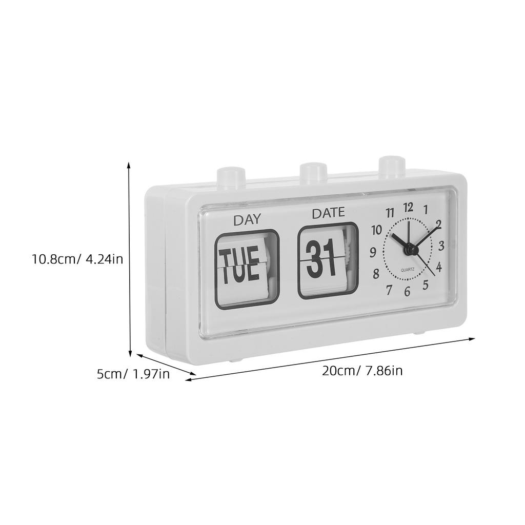 Flip Desk Clock with Manual Date Adjustment Vintage Style Calendar Display for Kids Bedroom Study Room Office Desktop Decorative