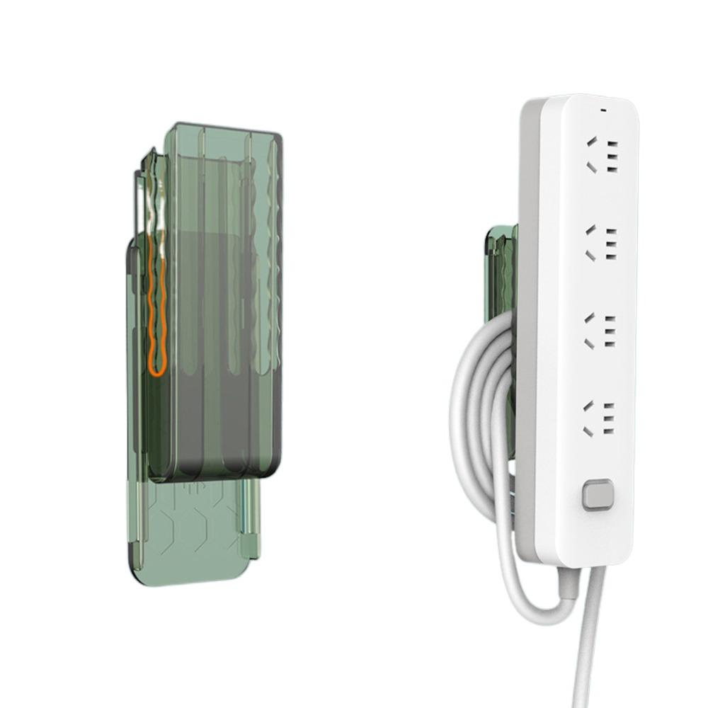 2in1 Socket Holder Organizer Wall-Mounted Punch Free Cable Organizer Self-Adhesive Seamless Power Strip Holder Gadget Home Decor