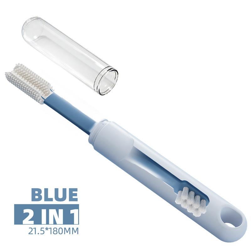 

2in1 Cleaning Dog toothbrush Soft Hair Pet Toothbrush Double Sided Tooth Brush for Dog Cat Small pet Teeth Cleaning Oral Care синий